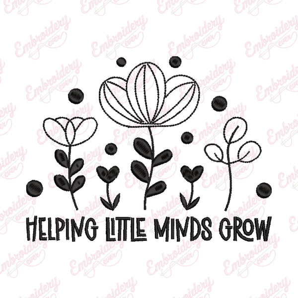 Helping Little Minds Grow Embroidery Design