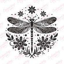 Floral Dragonfly Embroidery Design