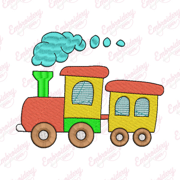 Toy Train Embroidery Design For Kids