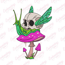 Skull Snail On Mushroom Embroidery Design