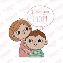 I love you Mom Mothers Day Embroidery Design