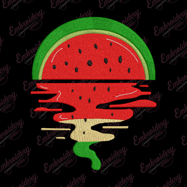 Watermelon Vaporwave Sunset Embroidery Design