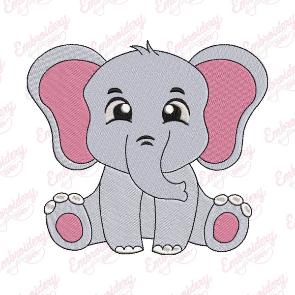 Baby Elephant Embroidery Design