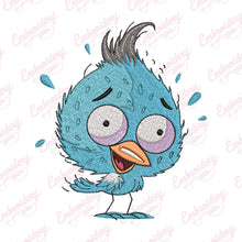 Crazy Fluffy Blue Bird Embroidery Design