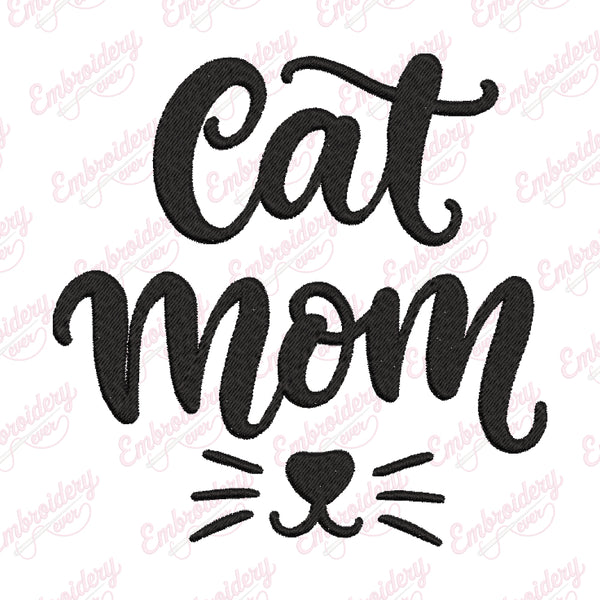Cat Mom Embroidery Design