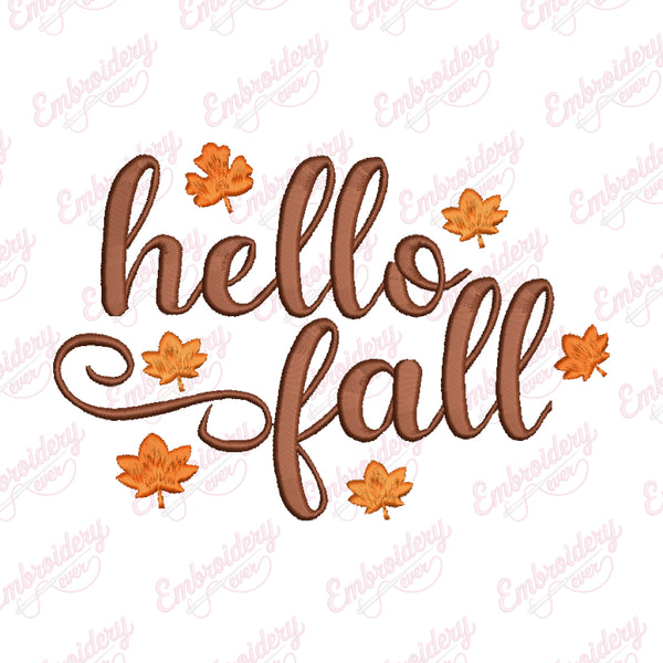 Hello Fall Embroidery Machine File