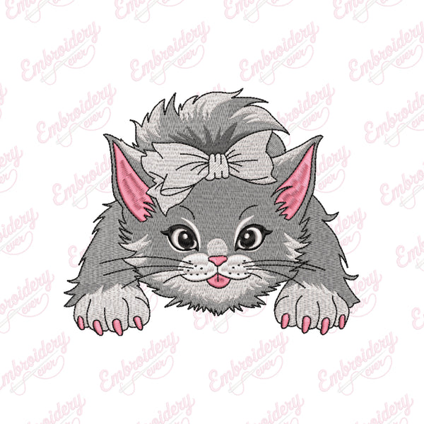 Funny Cat Embroidery Design