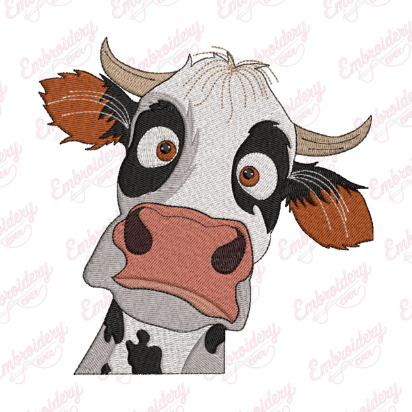 Funny Cattle Cow Embroidery Design