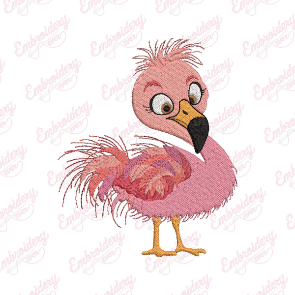 Cute Flamingo Machine Embroidery Design
