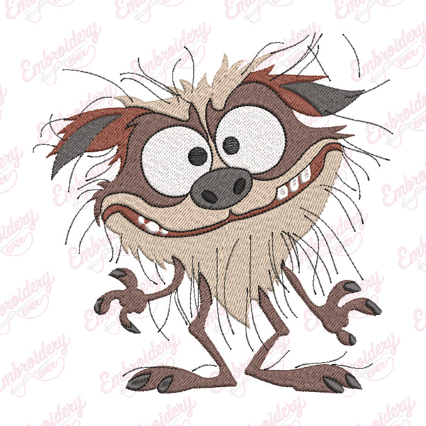 Funny Crazy Dog Embroidery Design