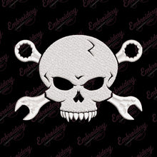 Skull And Wrench Crossbones Embroidery Design