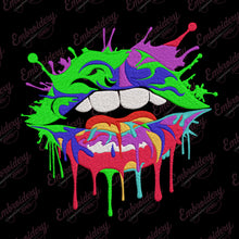 Colorful Lip Embroidery Design