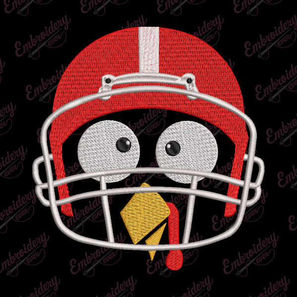 Thanksgiving Turkey Football Player Embroidery Design