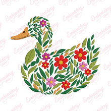 Beautiful Floral Duck Embroidery Design