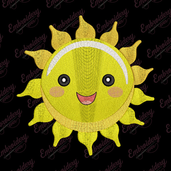 Kawaii Sun Embroidery Design