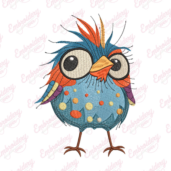 Quirky Crazy Bird Embroidery Pattern for Pet Lovers