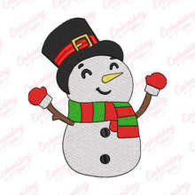 Traditional Christmas Snowman Embroidery Design