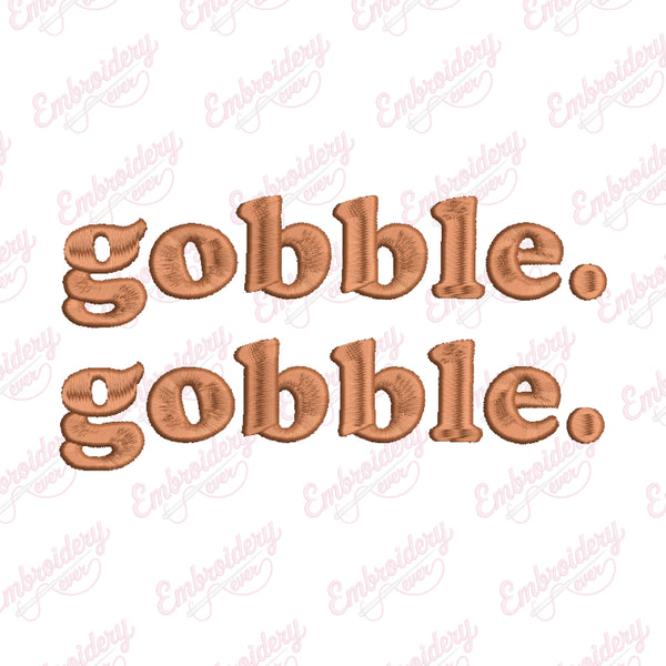 Thanksgiving Gobble Gobble Embroidery Design