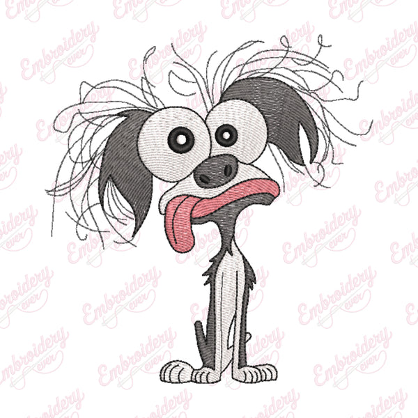 Crazy Dog Embroidery Design