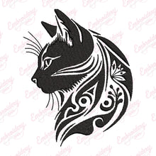 Floral Cat Face Embroidery Design