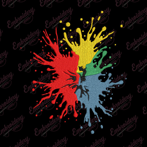 Colour Splash Machine Embroidery Art