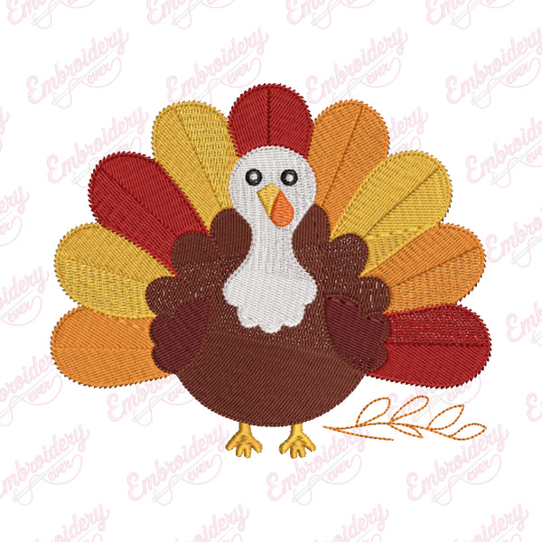 Cute Turkey Thanksgiving Embroidery Design