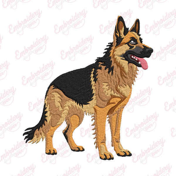 German Shepherd Dog Embroidery Design