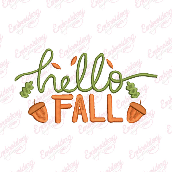 Hello Fall Machine Embroidery Design