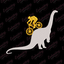 Funny Dino Mountain Bicycle Embroidery Design