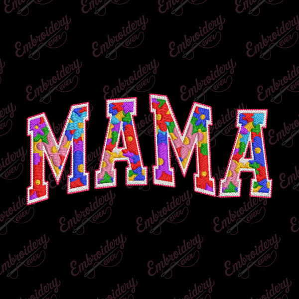 Mama Appliqué Font Embroidery Design