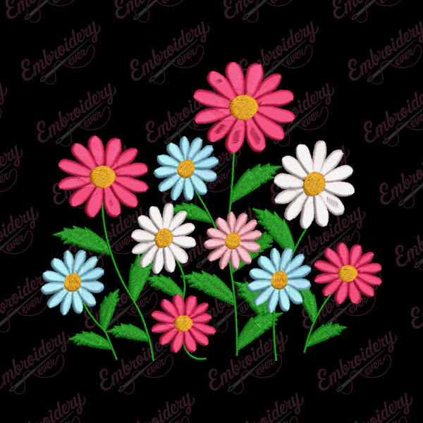 Beautiful Daisy Flower Embroidery Design