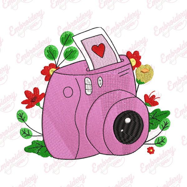 Pink Camera Embroidery Design