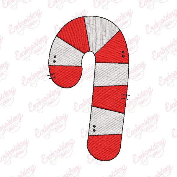 Christmas Candy Cane Embroidery Art