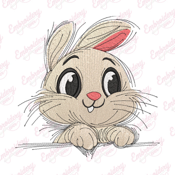 Peeking Bunny Embroidery Design