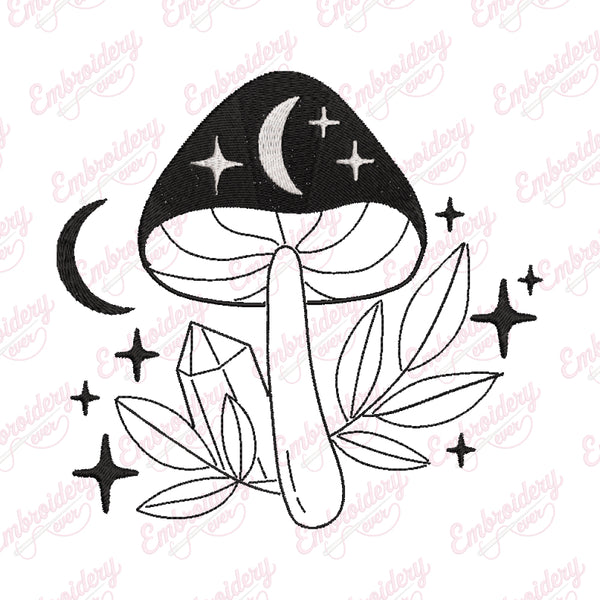 Mystical Mushroom Embroidery Design