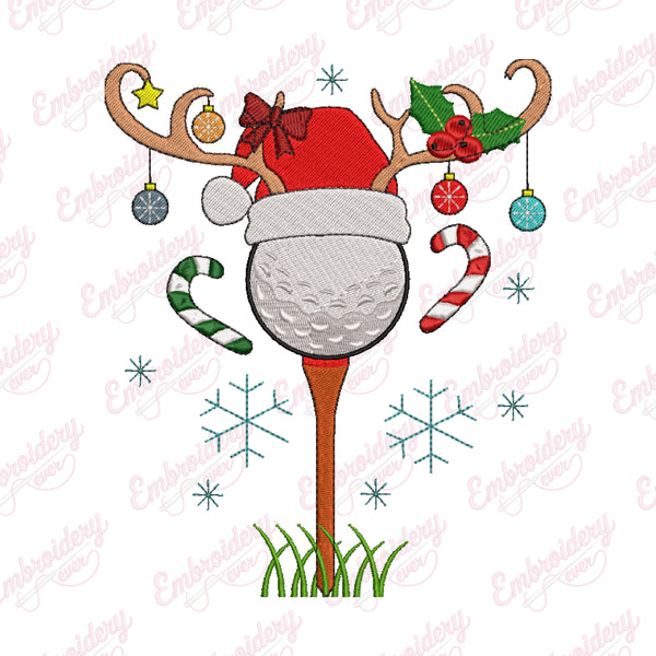 Christmas Golf Ball Embroidery Design