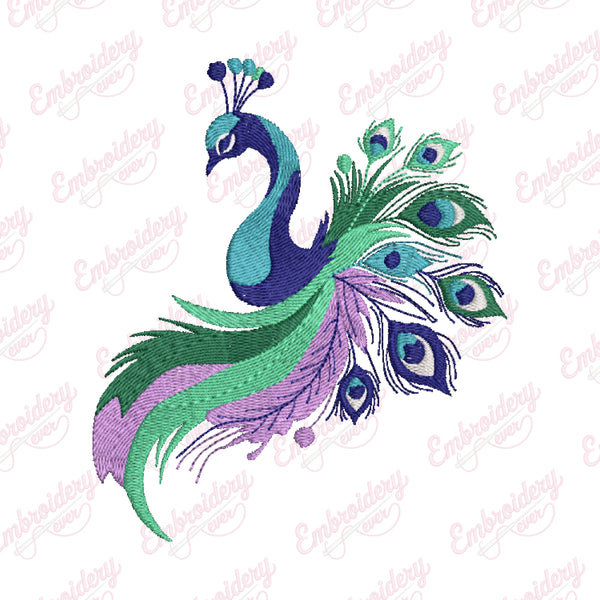 Peacock Machine Embroidery Art