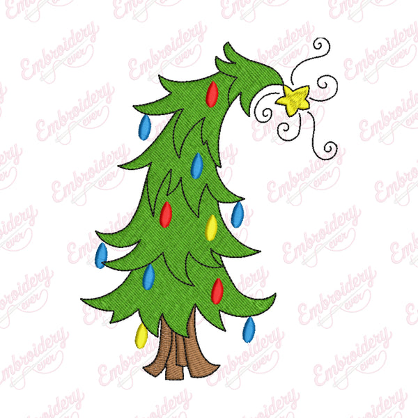 Whimsical Christmas Tree Embroidery Design