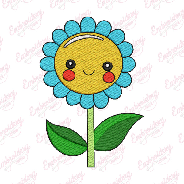 Happy Sunflower Embroidery Design