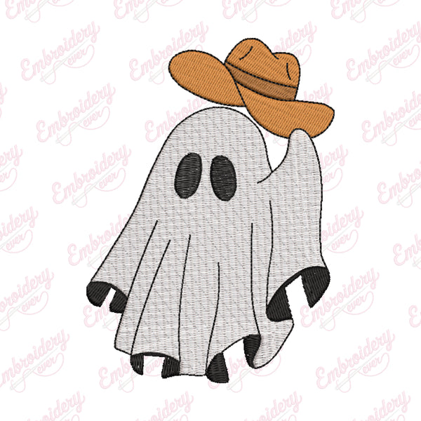 Howdy Cowboy Ghost Halloween Embroidery Design