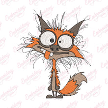 Crazy Fox Embroidery Design