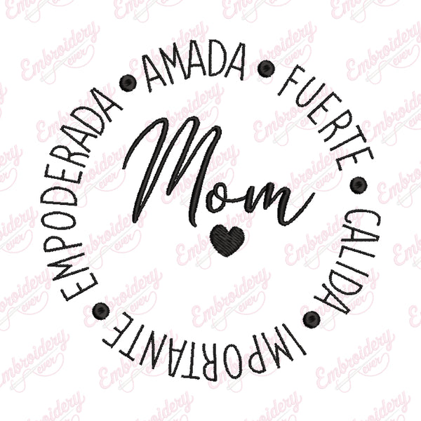 Cute Mom Embroidery Design
