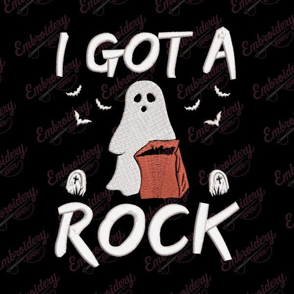 I Got A Rock Halloween Embroidery Design