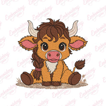 Baby Highland Cow Embroidery Design