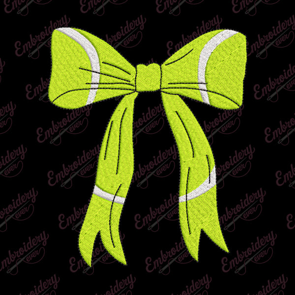Bow Tennis Embroidery Design
