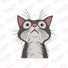 Funny Cat Looking Upwards Embroidery Design