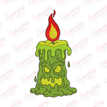 Halloween Candle Monster Embroidery Design