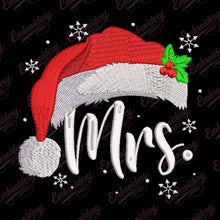 Mrs. Claus Christmas Hat Embroidery Design