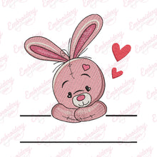Cute Pink Bunny Embroidery Design