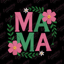 Floral Frame Mama Embroidery Design